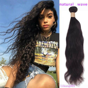 3 bundles Natural Wave Human Hair Extensions Brazilian Virgin Wavy Human Hair