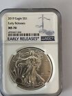 2019 Silver Eagle MS70 NGC Early Release