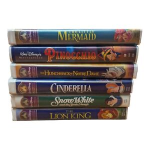 Lot of 6 Walt Disney Masterpiece Collection Cinderella Snow White VHS tape