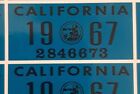1967 california license plate registration yom sticker