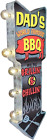 BBQ Double-Sided Marquee Sign with Vintage Print and LED Bulbs Retro Inspired De