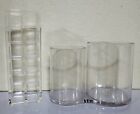 2 VTG Clear Acrylic Organizers 12 Compartment Rectangle & 2 Compartment Round