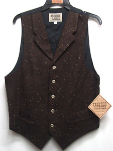 Frontier Classics Vest Mens SMALL Wool Blend Western Wear Brown chest 36