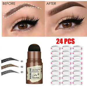 Waterproof Eyebrow Stamp Shaping Kit Eye Brow Power Stencils Definer Makeup Set