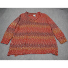 Catherines Sweater Women's Plus Size 3X Fall Autumn Red Orange Colorway V-Neck