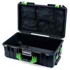Black & Lime Green Pelican 1535 Air case with lid organizer. With wheels.