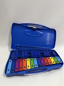 25 Notes Kids Glockenspiel Chromatic Metal Xylophone w/ Blue Case and 2 Mallets