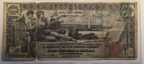 New Listing1896 $1 LARGE EDUCATIONAL SILVER CERTIFICATE