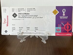 Qatar FIFA World Cup 2022 Full Ticket USA vs Wales in Excellent Condition