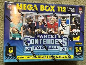 MEGA BOX SEALED 2021 PANINI CONTENDERS FOOTBALL NFL Autographs, 112 Cards, 7”X5”