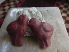 New Listing2 Adorable Primitive Vintage Hanging Wax Chicks Chickens With Tin Wire
