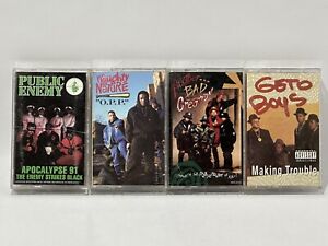 Vintage Hip Hop Rap Cassettes Lot Of 4 Geto Boys Public Enemy Naughty By Nature