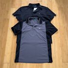 J Lindeberg Polo Shirt Mens XL Black Gray Short Sleeve Golf Performance Lot Of 2
