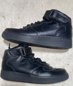 Nike Air Force 1 Mid '07 Size 10 Shoes 315123-001 Triple Black AF-1 Sneakers Men