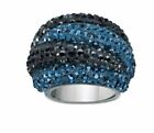 NIB $300 Swarovski Appolon Ring Blue & Black Statement Size 55 (7/M) #1160598
