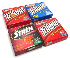 Stren and Trilene Fishing Line, Mixed Lot of 4 Spools Old Stock, Various Styles