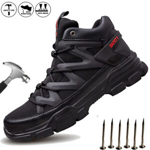 Mens Safety Shoes Steel Toe Lightweight Work Boots Indestructible Protect Boots