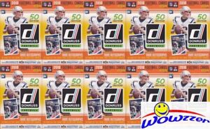 (10) 2018 Donruss Football HUGE 50 CARD EXCLUSIVE Sealed Hanger Box-500 Cards