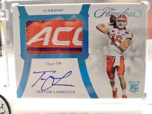 2021 Panini Flawless Collegiate Trevor Lawrence RC Patch AUTO ONE of ONE