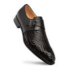 NEW Mezlan Fashion Dress Shoes Woven Leather Temi Single Monk Strap Black