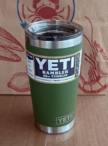 New YETI 20 oz Rambler Tumbler with Magslider Lid Highlands Olive Free Shipping
