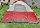 Coleman 4 Person Tent Easy Set-up 9x7 w Carry Bag Rain Flap Backpacking Camping