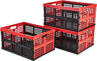 3-Pack Plastic Collapsible Storage Crates-30L,Foldable Plastic Crates for Storag