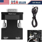 HDMI Female To VGA Male Converter with Audio Adapter Support 1080P Signal Output
