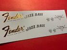 Fender Jazz Bass Gold Metallic CBS '68 Waterslide Headstock Decal 2 per listing