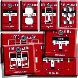 FUNNY FIRE ALARM LIGHT SWITCH OUTLET WALL PLATE COVER MAN CAVE ROOM HD ART DECOR