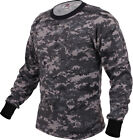 Camo Long Sleeve T-Shirt Tactical Military Crew Tee Undershirt Army Camouflage