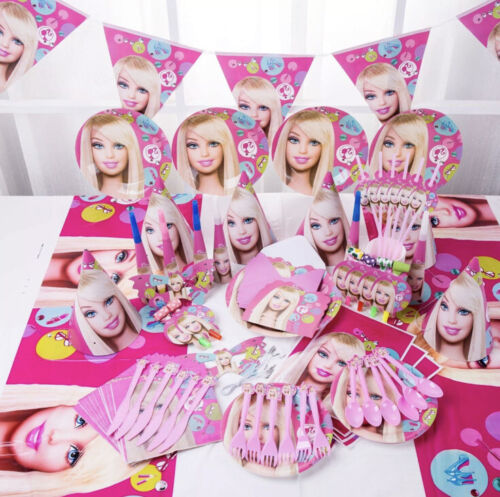 Barbie Doll birthday party supplies, Barbie kit party , 90PCS Set