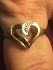 Vintage 10k Gold Ruby And Diamond Heart Ring Designer Stamped