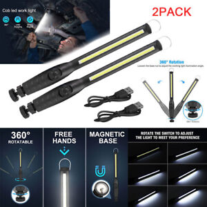 2PC Rechargeable 20000LM Astro Pneumatic LED Slim Work Light Lamp Cordless Torch