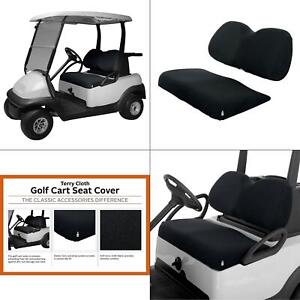 Golf Car Terry Cloth Seat Cover, Black | Cover Cart Fairway Bench Accessories