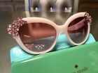 Kate Spade Cat Eye Pale Pink Crystals Sunglasses KARYNA/S 061O With Box