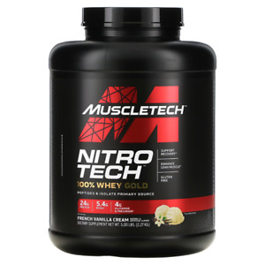 MuscleTech Nitro Tech 100% Whey Gold Protein Powder 5.0 lbs/French Vanilla Cream