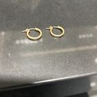 gold hoop earrings 14k solid vintage Tested 1.5 cm
