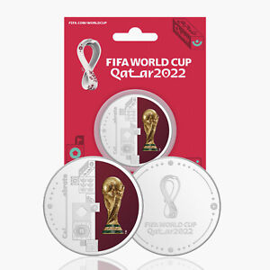 Collectable FIFA World Cup Qatar 2022 Football Championship Colour Silver Coin