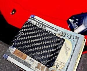 Real Carbon Fiber Money Clip Safepocket Business Credit Card Holder Cash Wallet