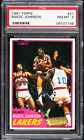 1981 Topps Magic Johnson Solo Rookie Card RC #21 PSA 8 Mint Lakers Basketball