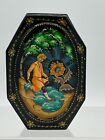 Vintage Russian Lacquer Box Hand Painted from Estate Collection Signed Fairytale