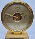 Vintage HOWARD MILLER Brass Weather Station Barometer Thermometer Desk Clock