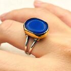 Simulated Blue Sapphire Stone Womens Silver Ring, 925K Sterling Silver