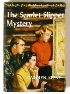 NANCY DREW #32 The SCARLET SLIPPER Mystery! Vintage 1955 FIRST Edition G&D HCDJ!