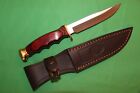 Muela Ranger Brown Wood Handle 440 Stainless Fixed Knife w/ Sheath 93041