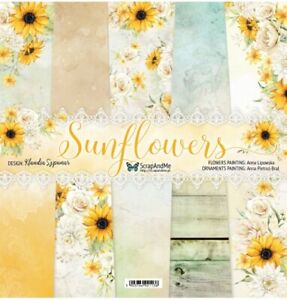 Scrapbooking Double Sided Paper set 12 x 12, ScrapAndMe, Sunflowers