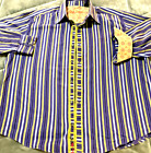Robert Graham Limited Edition Silk Multi-Color Paisley Striped Shirt L/S 2XLB