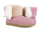 UGG Classic Mini Wisp Pink Dawn Suede Fur Boots Womens Size 7 *NIB*