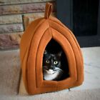 Cat Pet Igloo Cave Enclosed Covered Tent House Removable Cushion Bed Hideout